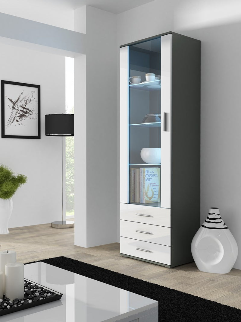 Cama Vitrine SOHO S1 grau/weiß Hochglanz