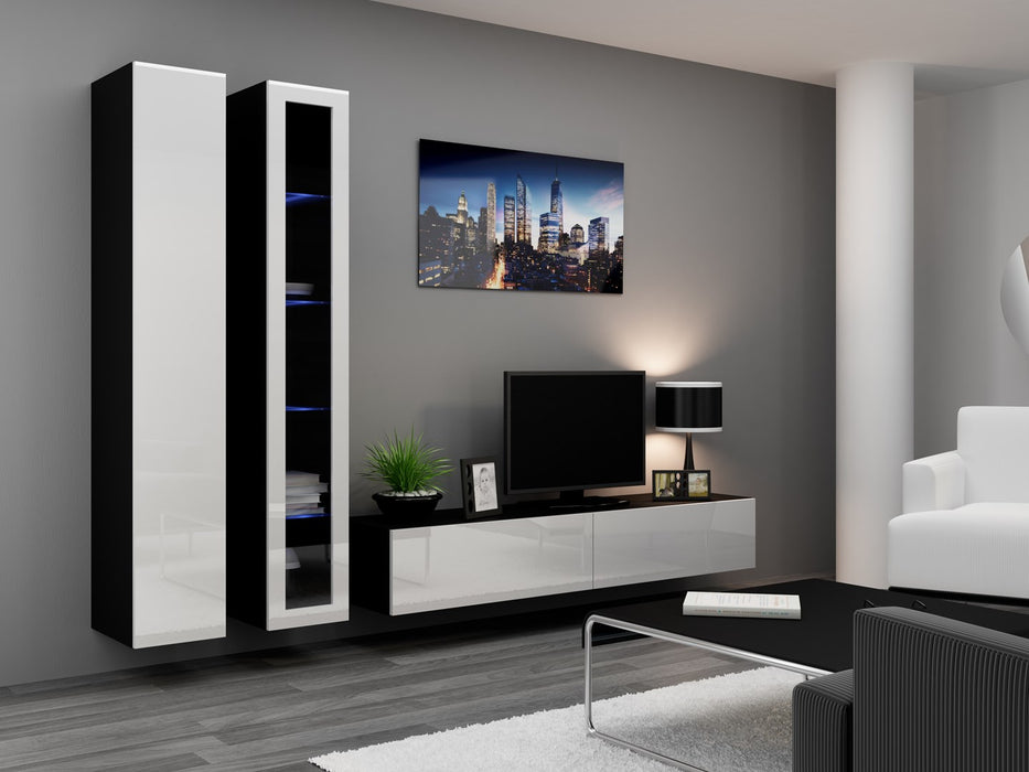 Cama Living room cabinet set VIGO 3 black/white gloss