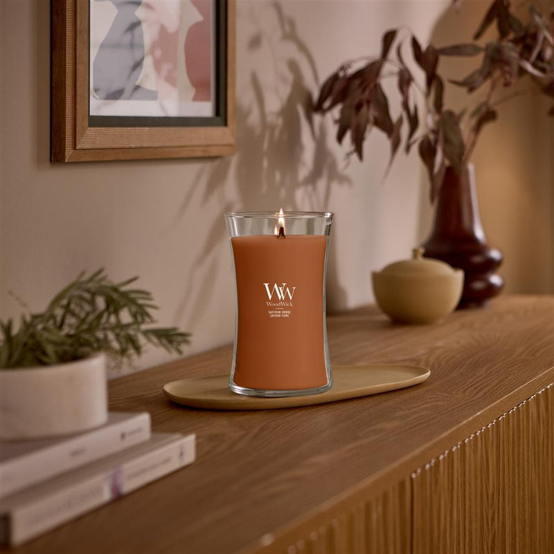 WoodWick Saffron Smoke wax candle Cylinder Brown 1 pc(s)