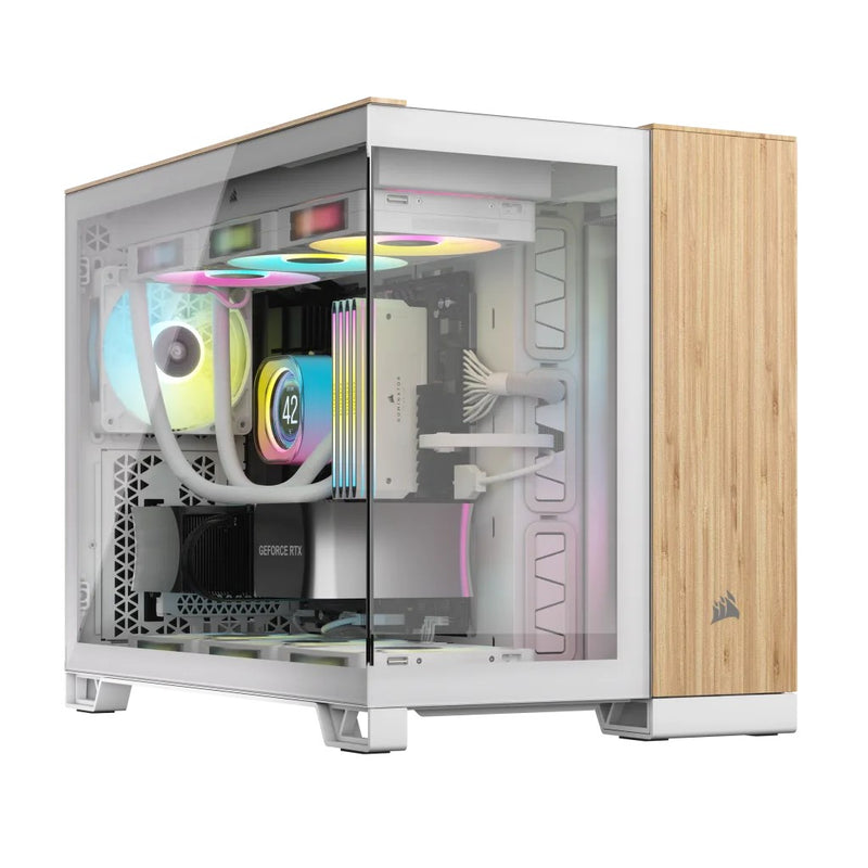 Boîtier PC Corsair CC-9011288-WW Midi Tower Bamboo, Blanc
