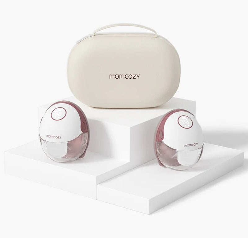 MOMCOZY M6 – wireless hands-free breast pump, red, double set 180 ml.