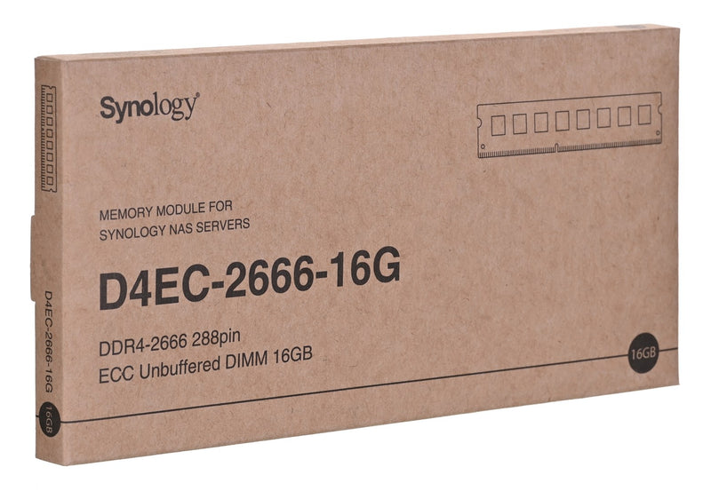 Synology - DDR4 - module - 16 GB - DIMM 288-pin - 2666 MT/s / PC4-21300 - 1.2 V - unbuffered - ECC - for Synology SA3200, RackStation RS1619, RS2418,