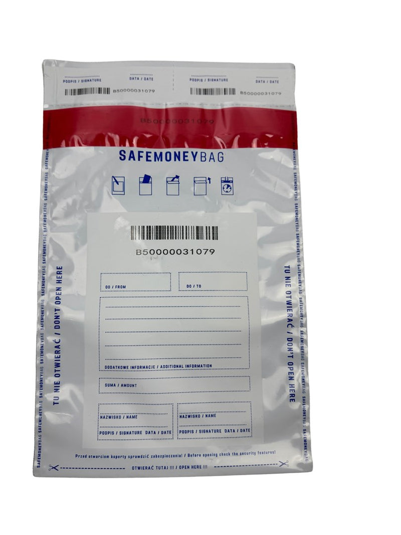 Security envelopes BESTPAK SAFEMONEYBAG deposit envelopes 190x260+35 mm B5 100 pcs. Transparent