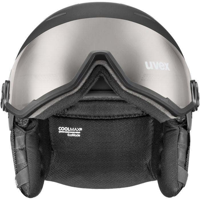 Ski helmet UVEX Wanted Visor pro V BLACK MATT, size 54–61 cm