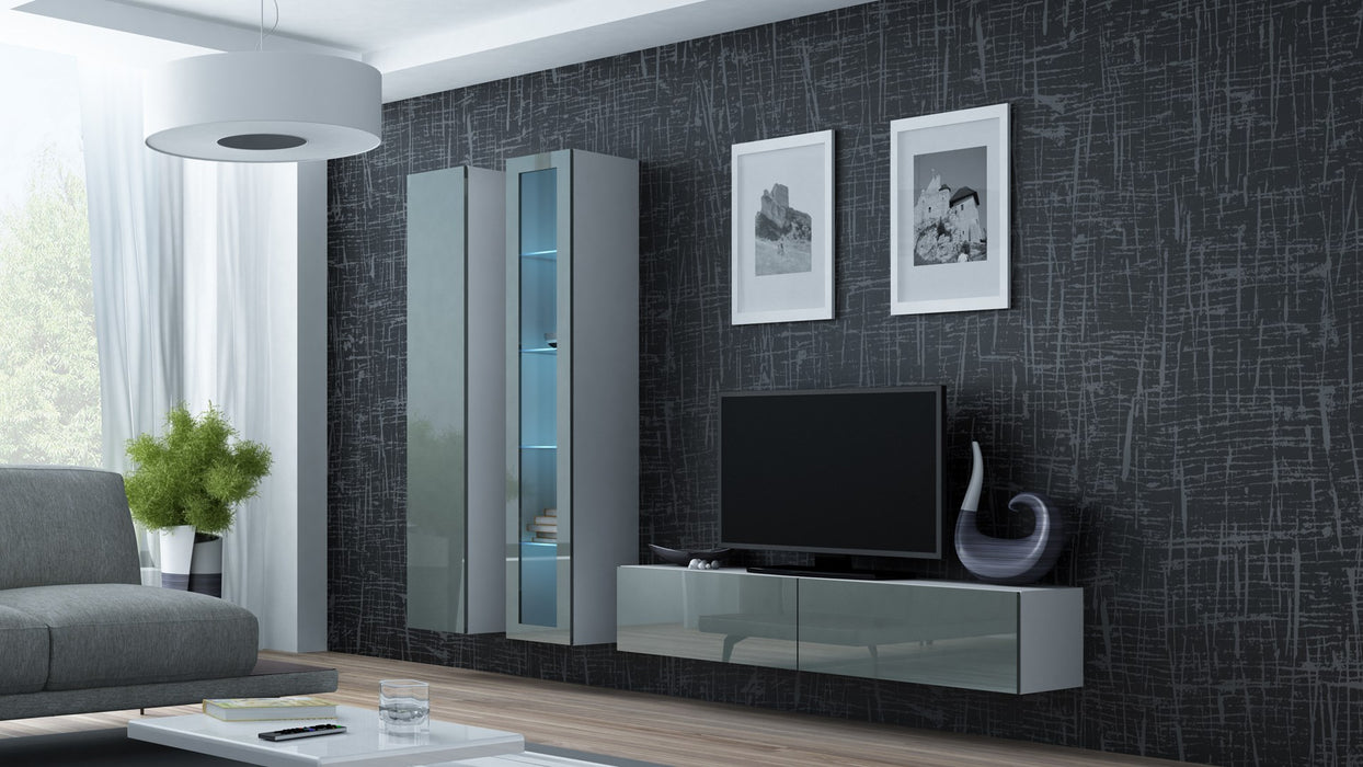 Cama Living room cabinet set VIGO 10 white/grey gloss