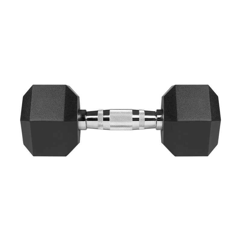 REBEL ACTIVE Rubber-coated cast iron dumbbells 2x8 kg