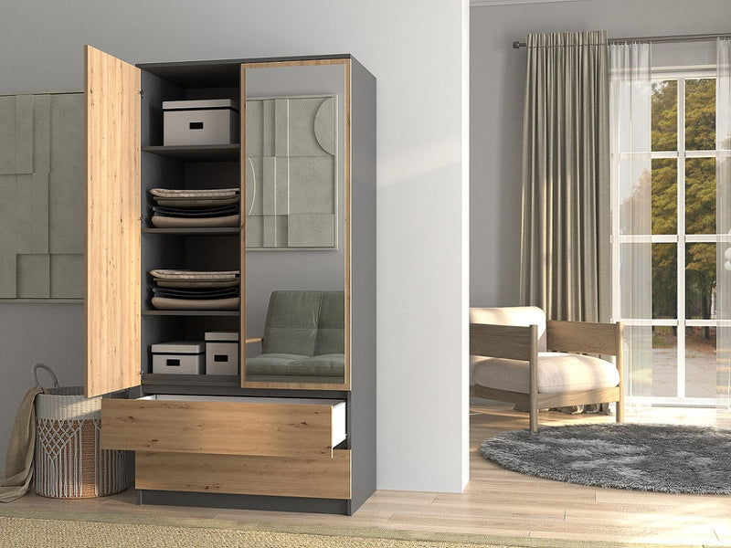 Topeshop SZAFA MALWA AN/AR L bedroom wardrobe/closet 5 shelves 2 door(s)
