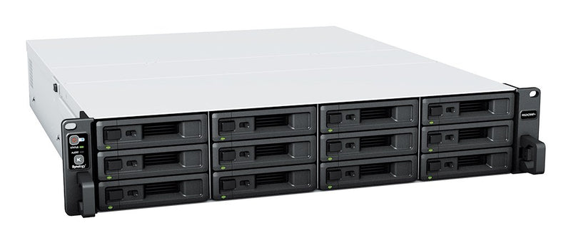 Synology RackStation RS2423+ NAS/storage server Rack (2U) Ryzen Embedded V1780B 8 GB DDR4 0 TB DiskStation Manager Black, Grey