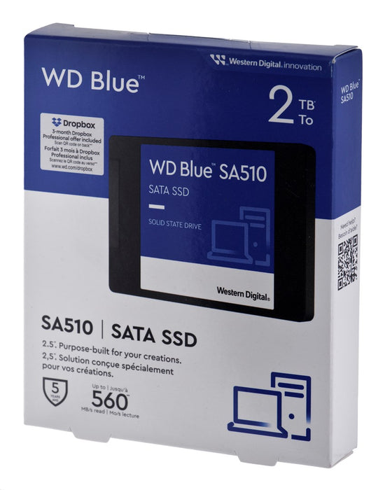 WD Blue SA510 WDS200T3B0A-00C7K0 - SSD - 2 TB - internal - 2.5" - SATA 6Gb/s