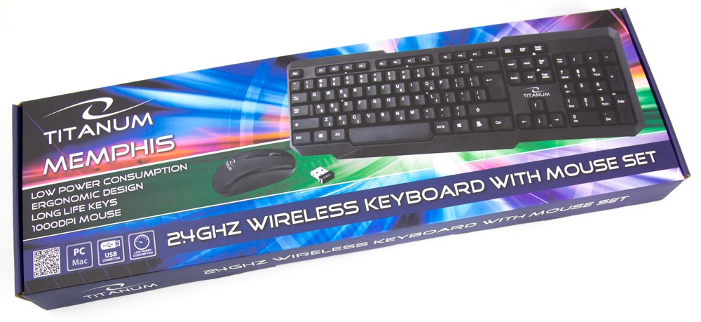 TITANUM TK108 Keyboard + USB mouse Black