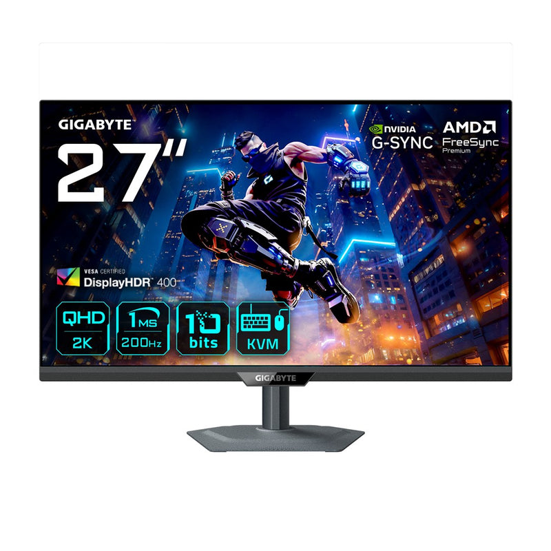 GIGABYTE M27Q2 QD 27” QHD Gaming Monitor - 2560 x 1440, 200Hz, 1ms, 350 cd/m2, FreeSync Premium, Display HDR400, HDMI 2.0, Displayport 1.4