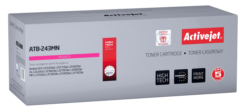 Activejet ATB-243MN Toner (ersetzt Brother TN-243M; Supreme; 1000 Seiten; Magenta)