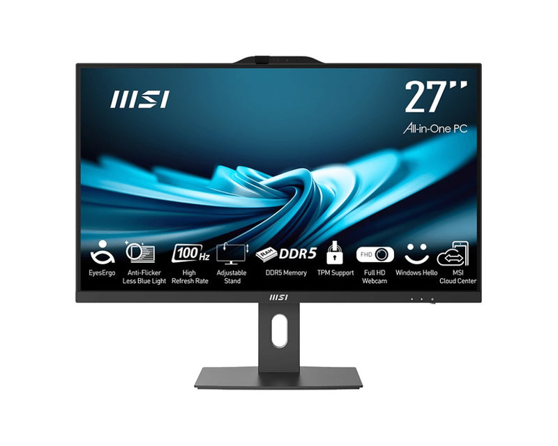 MSI AIO PRO AP272P 14M-886XEU i7-14700 27" IPS LED FHD Non-Touch Anti-Glare 16GB SSD 1TB M.2 AX211 WiFi 6E No OS Black
