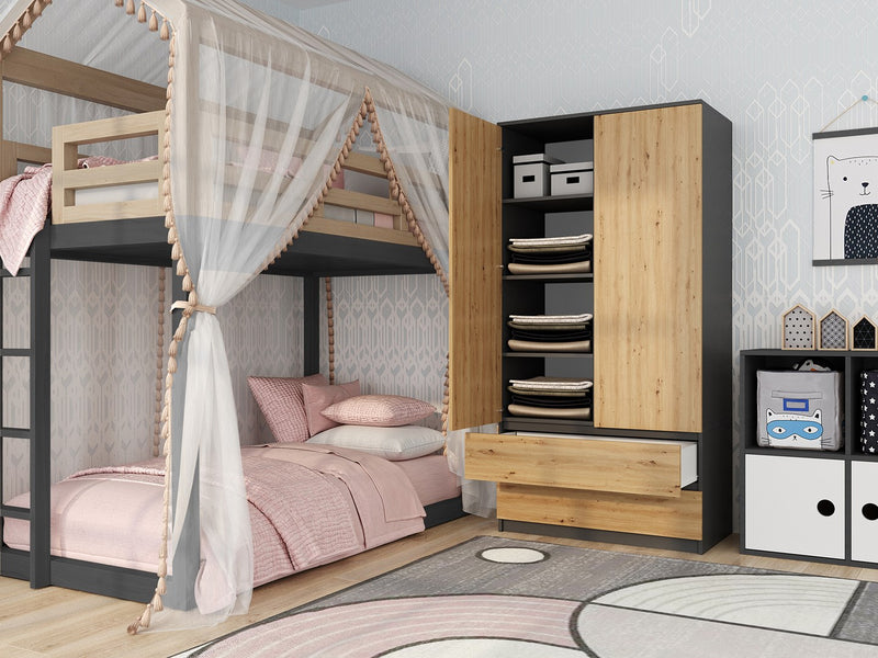 Topeshop SZAFA MALWA AN/AR K bedroom wardrobe/closet 5 shelves 2 door(s)