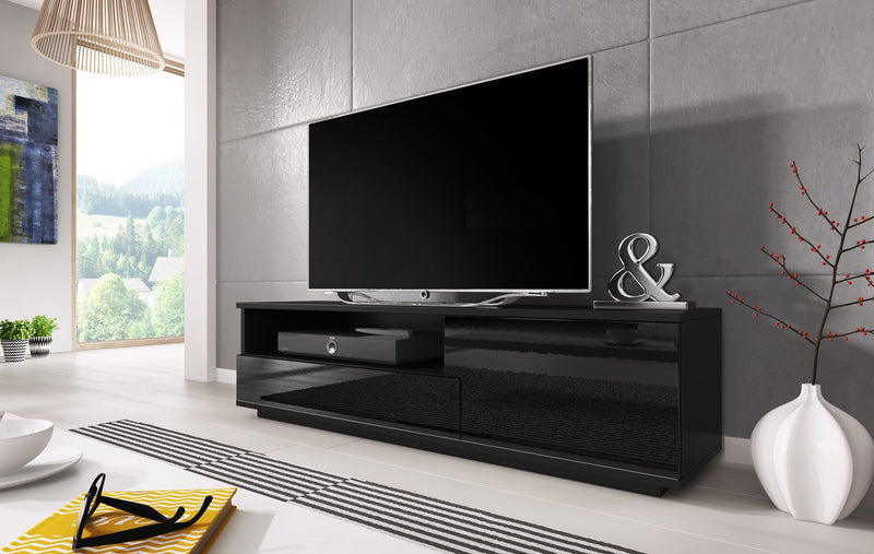 Cama TV cabinet MUZA 138/40/41 black/black gloss