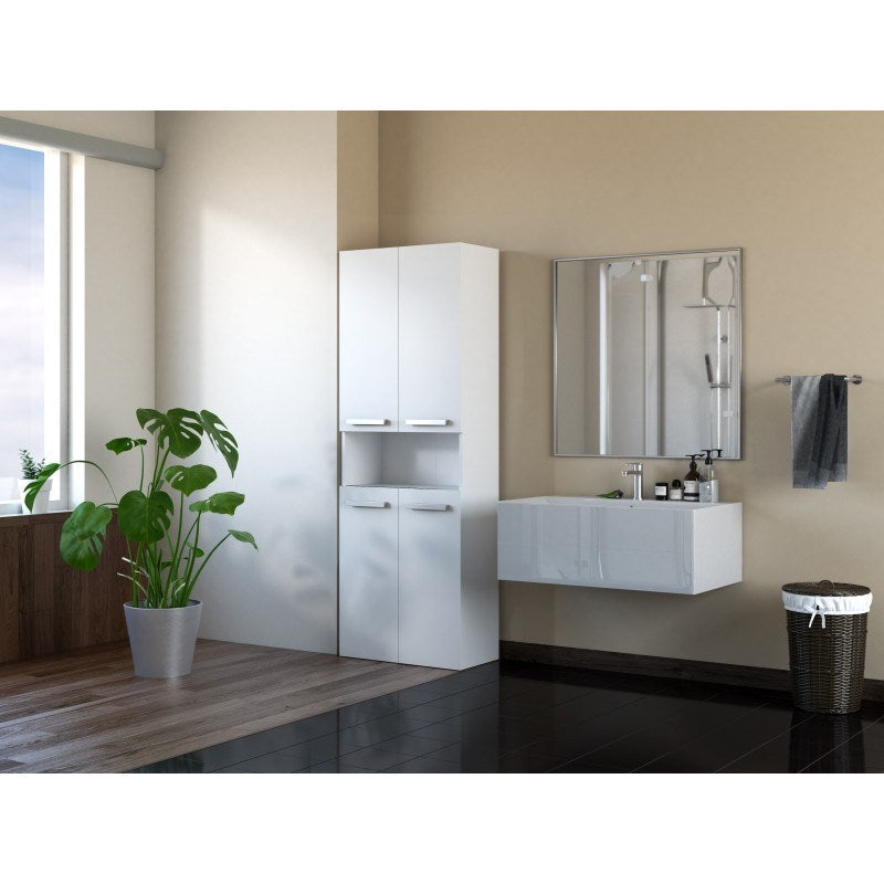 Meuble de rangement pour salle de bain Topeshop NEL 2K DK BIEL Blanc