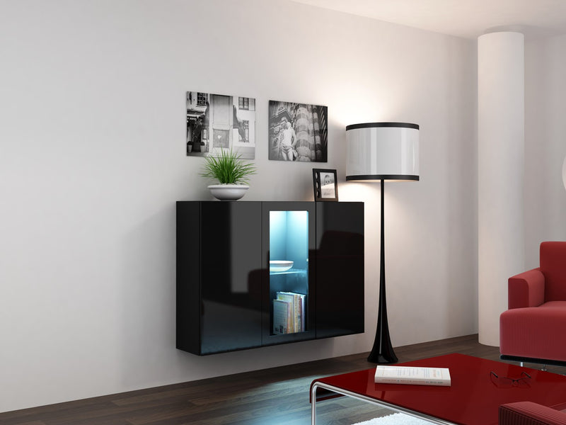 Cama Sideboard VIGO 90/120/38 black/black glossy