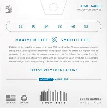 D'Addario XSAPB1253 - acoustic guitar strings (12-53)
