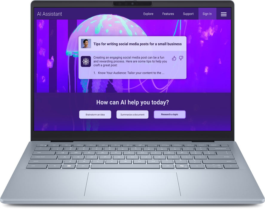 DELL 14 Plus Intel Core Ultra 9 288V Laptop 35.6 cm (14") 2.5K 32 GB LPDDR5x-SDRAM 1 TB SSD Wi-Fi 7 (802.11be) Windows 11 Home Blue