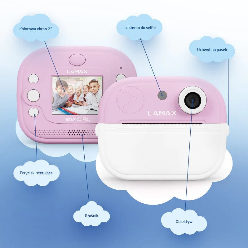 Kids’ camera LAMAX InstaKid2 Play, pink