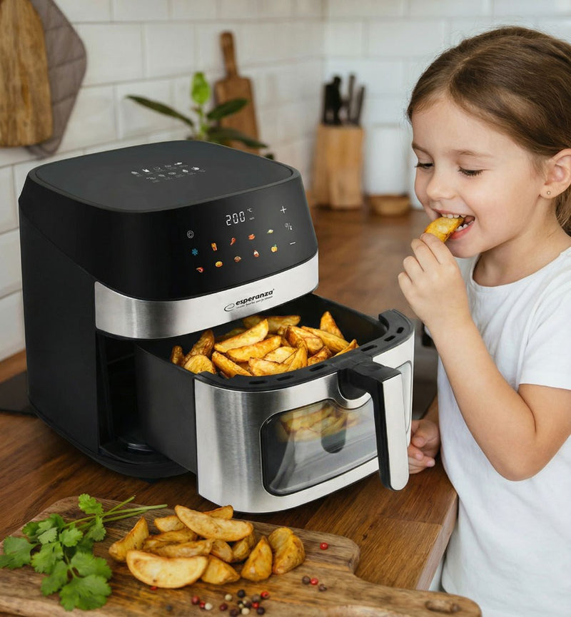 Esperanza EKA005 Heißluftfritteuse 8L, 1600W Inox