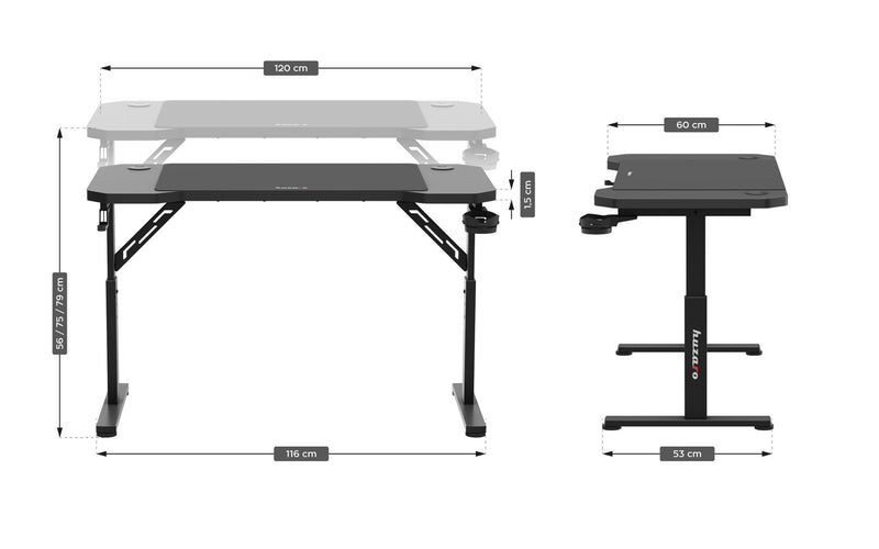 Bureau gaming Huzaro Hero 2.6 Noir