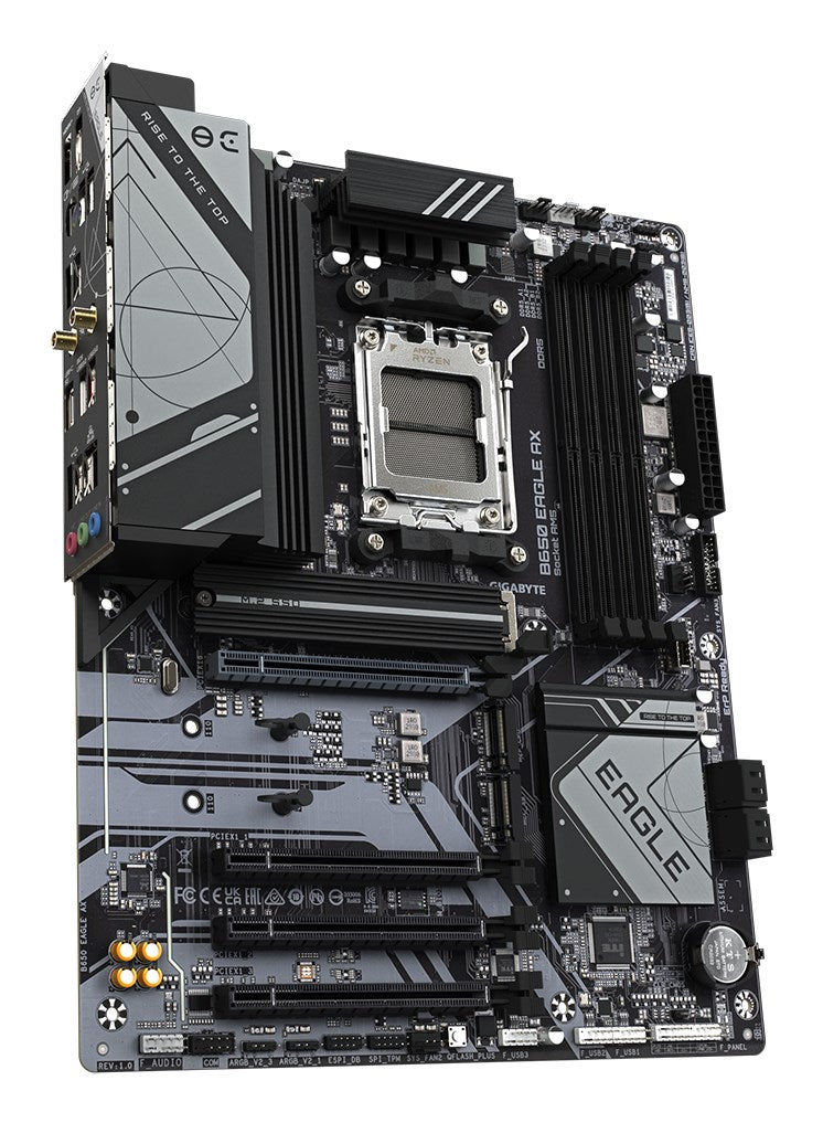 GIGABYTE B650 EAGLE AX Motherboard – AMD Ryzen 9000 Prozessoren, 12+2+2 Phasen VRM, bis zu 7600MHz DDR5 (OC), 1xPCIe 5.0 + 2xPCIe 4.0 M.2, GbE LAN, WIF