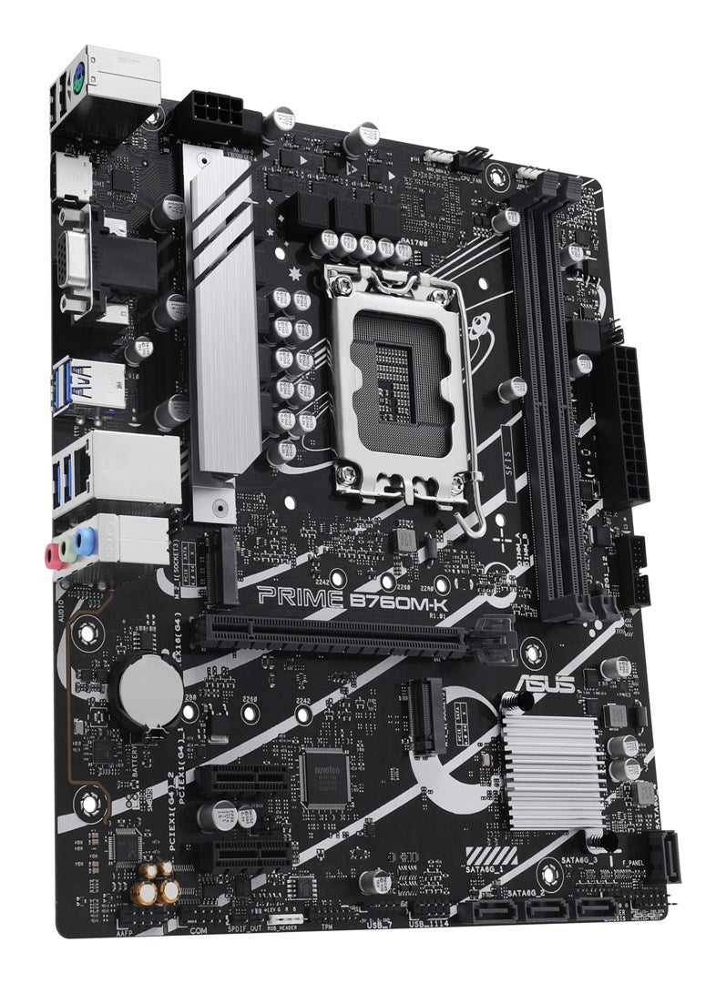 ASUS PRIME B760M-K - Motherboard - micro ATX - LGA1700 Socket - B760 Chipset - USB 3.2 Gen 1 - 2.5 Gigabit LAN - onboard graphics (CPU required) - HD
