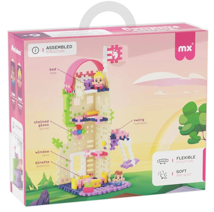 MARIOINEX Mini Waffle Princess Fantasy Tower Building Blocks, 148 pieces