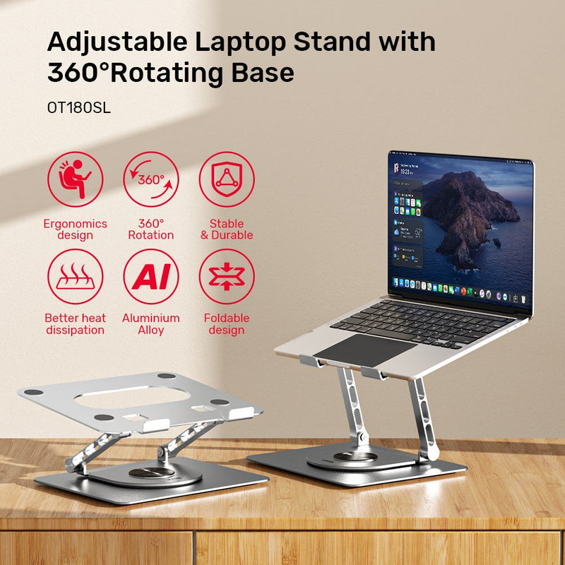 Support pour ordinateur portable réglable à 360° Unitek OT180SL01 10-16"