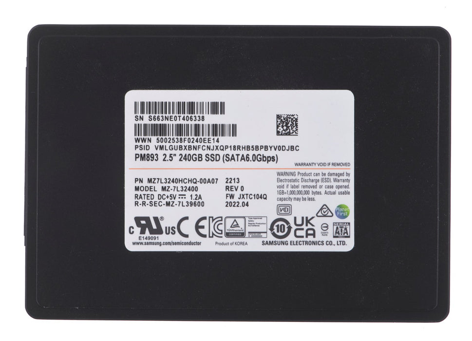 SSD Samsung PM893 240GB SATA 2.5" MZ7L3240HCHQ-00A07 (DWPD 1)