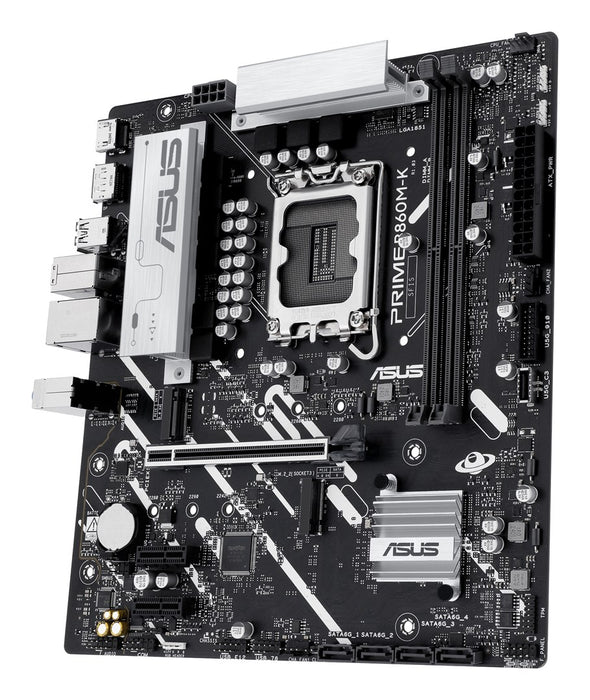 ASUS PRIME B860M-K - Motherboard - micro ATX - LGA1851 Socket - B860 Chipset - USB 3.2 Gen 2, USB 3.2 Gen 1, USB-C 3.2 Gen 1 - 2.5 Gigabit LAN - onboa