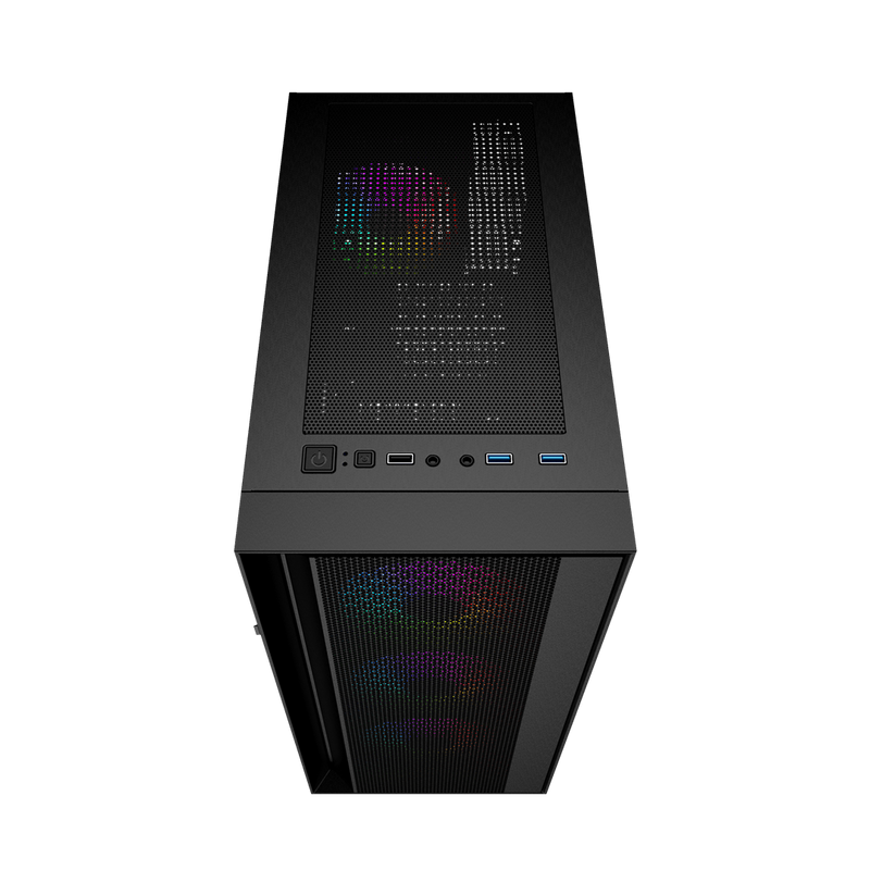 Gembird Fornax 4000 ARGB gaming ATX computer case, Midi Tower, backlight, Black