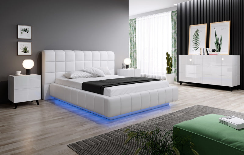 Cama bedside table REJA white gloss/white gloss