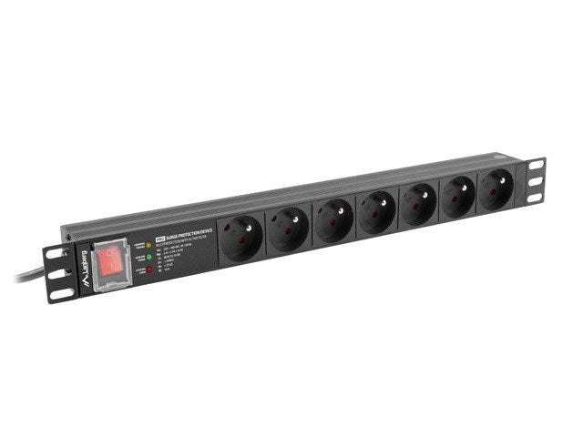 LANBERG STECKDOSE PDU RACK 19" (1HE, 16A, 7X 230V PL, 2m)