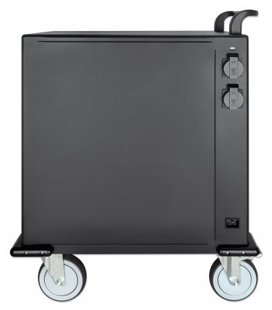 Manhattan iPad to 13", MacBook Air to 13" & Chromebook to 14" 32-bay Charging Trolley/Cart via USB-C, Also other tablets/smartphones (with device to U