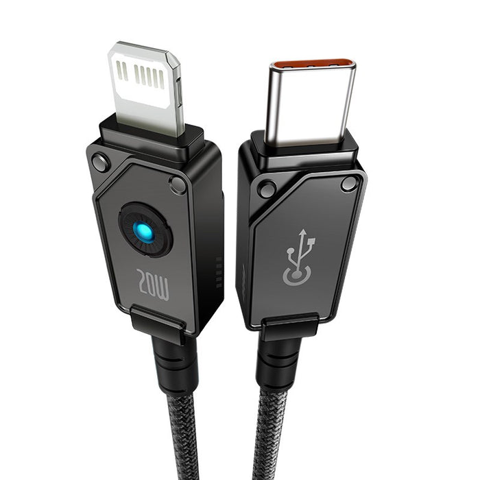 Baseus Unbreakable USB C to iP cable 1 m 20 W Black