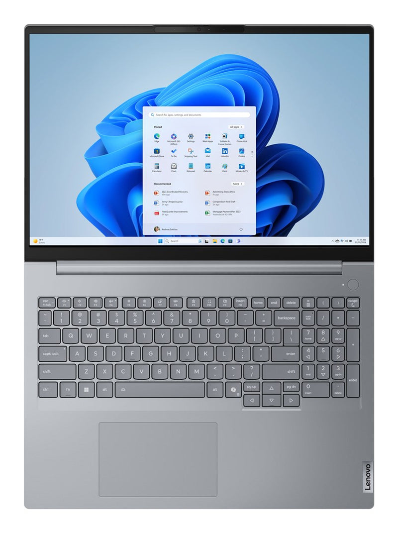Lenovo ThinkBook 16 G8 IAL Intel Core Ultra 5 135H Laptop 40.6 cm (16") WUXGA 16 GB DDR5-SDRAM 512 GB SSD Wi-Fi 6E (802.11ax) Windows 11 Pro English G