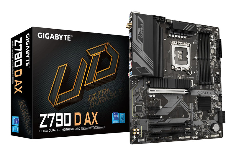 GIGABYTE Z790 D AX Motherboard - Supports Intel Core 14th Gen CPUs, 12+1+1 Phases Digital VRM, up to 7600MHz DDR5 (OC), 3xPCIe 4.0 M.2, Wi-Fi 6E, 2.5G