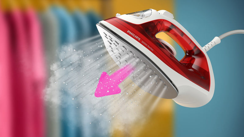 Philips 2000 series DST2010/40 iron Steam iron Non-stick soleplate Red, White