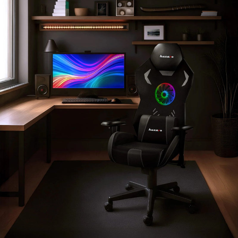 Huzaro Combat 7.6 RGB Black gaming chair with fan