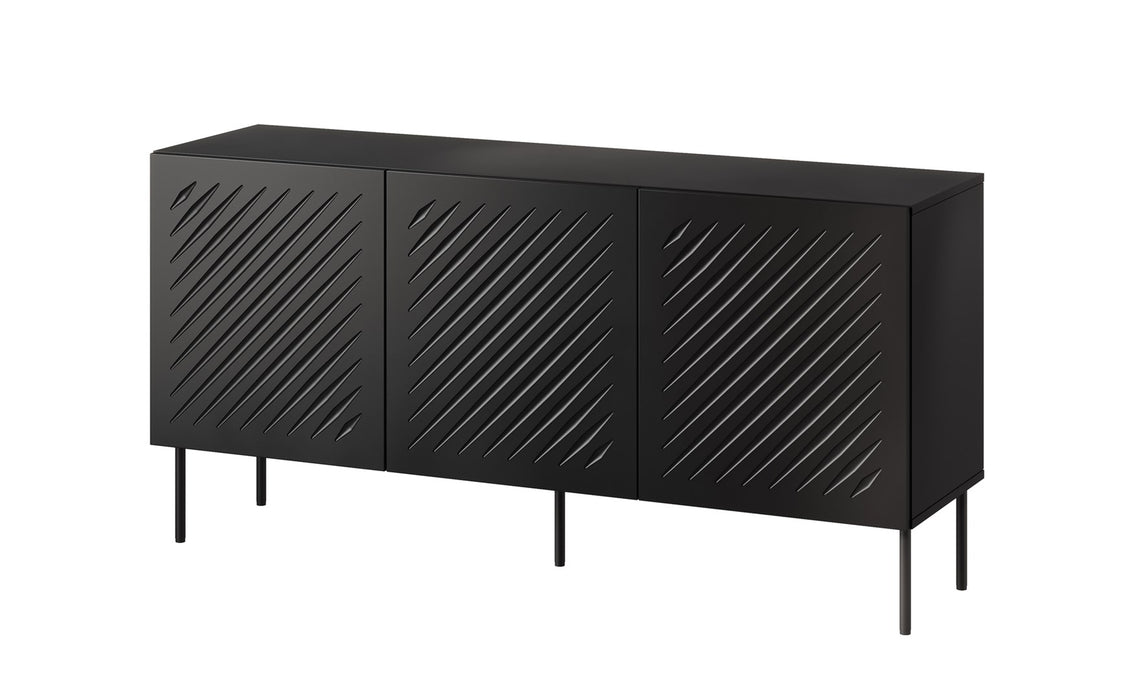 SIENA chest of drawers 150.5x40x75 matte black
