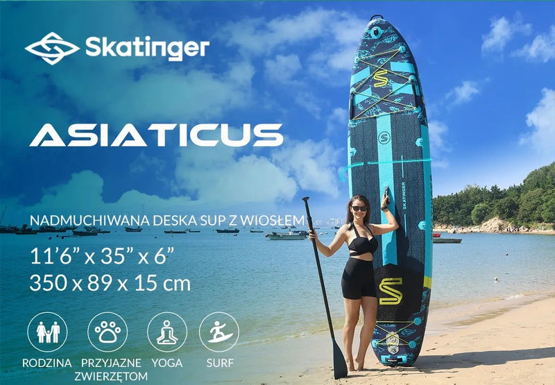 Deska SUP SKATINGER Asiaticus 350x89x15 cm Yoga