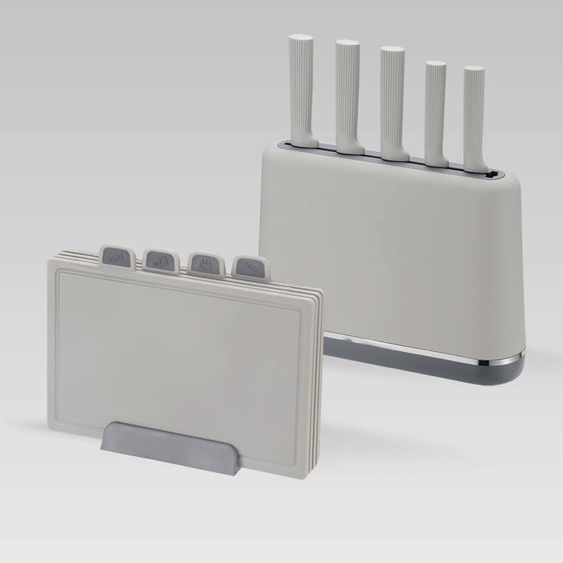 Maestro MR-1412-GREY Knife set with block + Cutting board set Gray