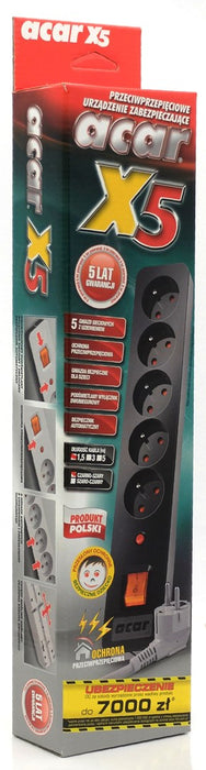 HSK DATA acar X5 Grey 5 AC outlet(s) 230 V 5 m