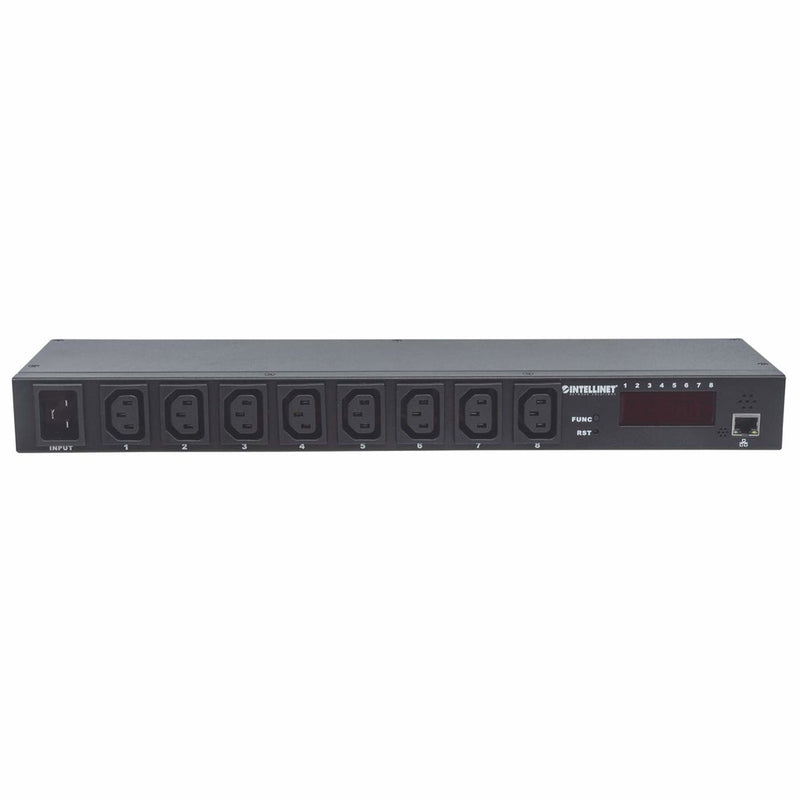 Intellinet 19" Intelligent 8-Port PDU, 19" Rackmountable C13 Intelligent Power Distribution Unit; Monitors Power, Temperature and Humidity