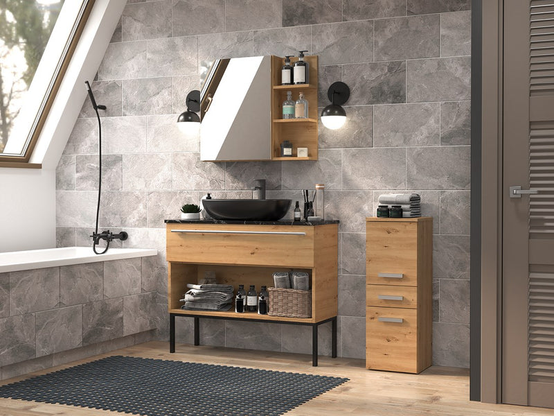 Topeshop NEL V DDS ARTISAN meuble de rangement de salle de bain Chêne