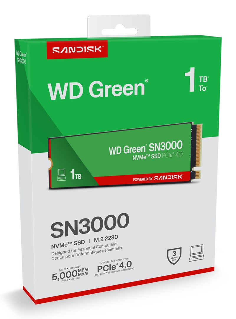 Western Digital Green M.2 1TB SN3000 NVMe PCIe 4.0 x 4