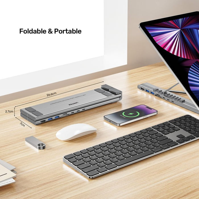 UNITEK VERSTELLBARER LAPTOPSTÄNDER + HUB