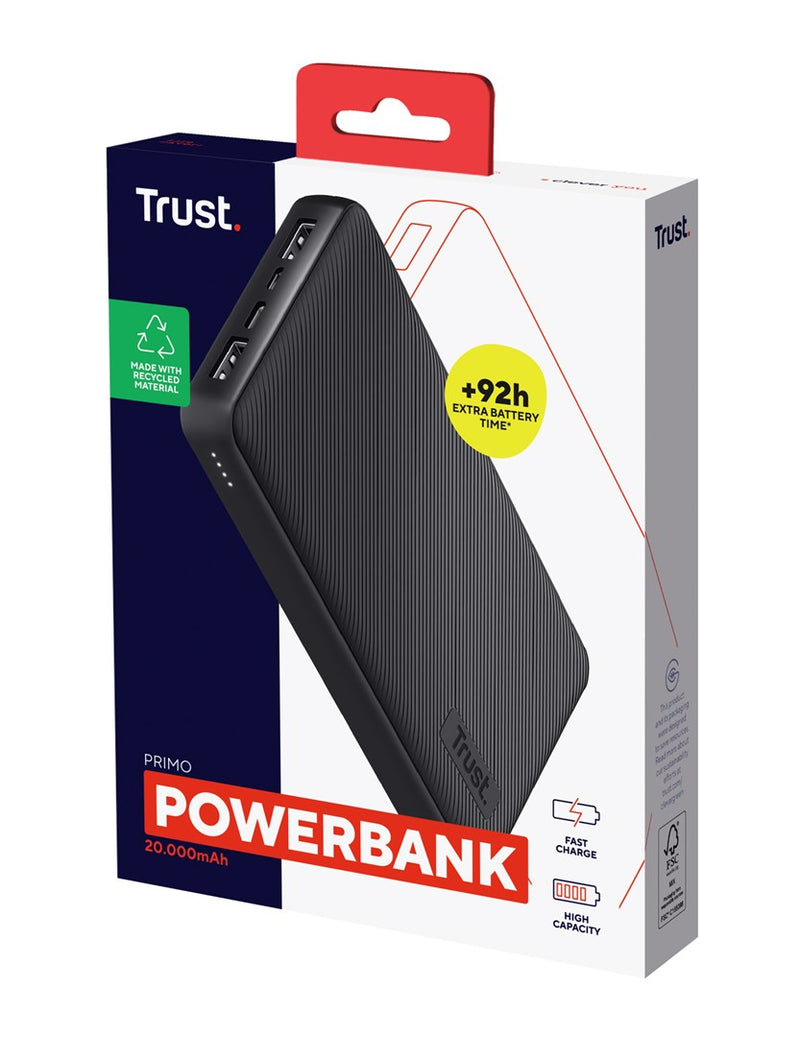 Trust Primo - 20.000 mAh powerbank (black)